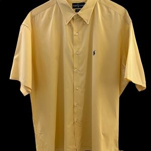RALPH LAUREN “GREGGOR” YELLOW BUTTON DOWN SHORT SLEEVE SHIRT XXL
